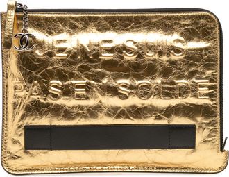 Chanel Metalen Leren Clutch