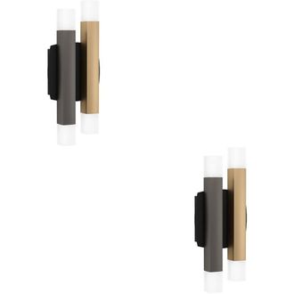Loops 2 PACK Stylish Black, Grey, & Brown Indoor Wall Light for Home D&eacute;cor