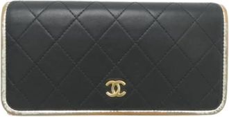 Chanel Tweedehands leren portemonnees - Dames - Vintage Accessoires - Zwart - ONE Size - Vintage