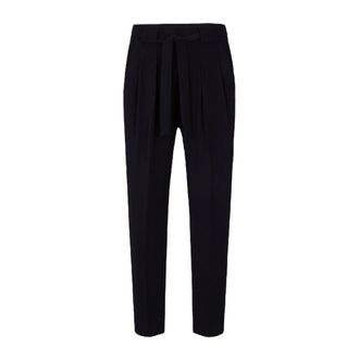 Windsor Cr&ecirc;pe-pantalon met bandplooien - Dames - Broeken - Blauw - Maat: XS Zijde