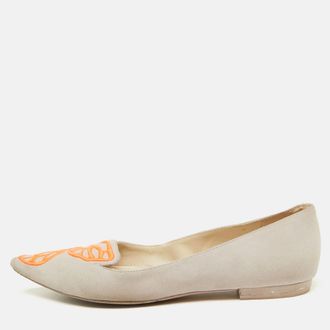 Sophia Webster Pink/orange Suede Bibi Butterfly Pointed Toe Ballet Flats