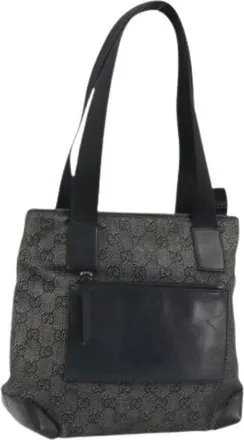Gucci Pre-owned Shoulder Bags, female, Black, Size: ONE SIZE Pre-owned Canvas Shoulder Bag
