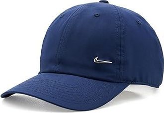 Nike Dri-FIT Club Unstructured Metal Swoosh Cap Baseball Caps Midnight Navy/Metallic Silver : LG/XL, Polyester
