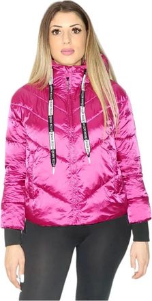 Ciesse Piumini Metallic Nylon V-Gewatteerde Eco Jas - Dames - Winterjassen - Roze - S - Nylon - Jassen