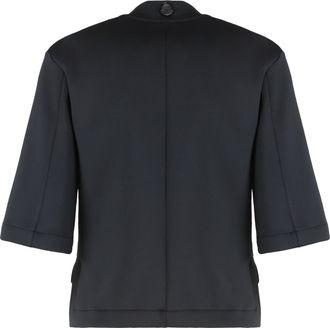 Moncler Womens T-Shirt Techno Fabric Black Elastane T-Shirts & Jerseys