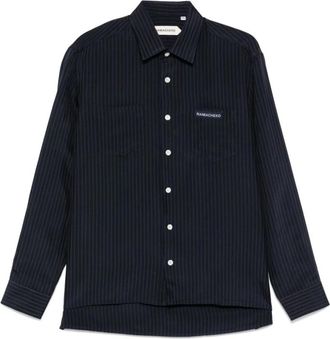 Namacheko Blauwe knoopshirt met zakken - Heren - Casual Overhemden - Blauw - M - Overhemden