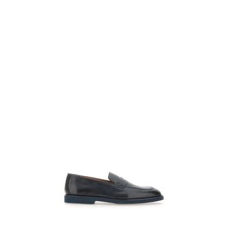 Doucal's Loafers, male, Blue, Size: 10 1/2 US Triumph Smooth Leather Loafers