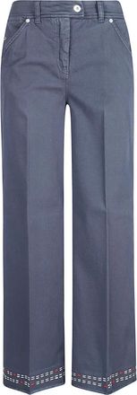 True Royal Broeken, Dames, Blauw, M, Katoen, Wijde broek