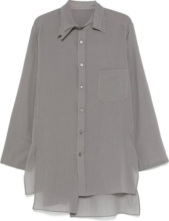 Yohji Yamamoto Semi-doorzichtig overhemd - Grijs