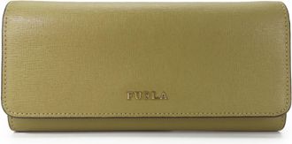 Furla Khaki Leather Long Wallet (Bi-Fold) (Pre-Owned)