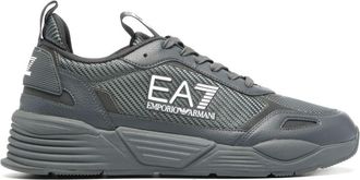 Emporio Armani logo-print panelled sneakers - men - Rubber/Fabric/Rubber/Fabric/Rubber - 11.5 - Grey