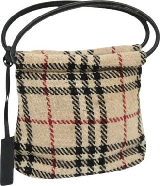 Burberry Pre-owned Mini Bags, female, Beige, Size: ONE SIZE Pre-owned Mini Canvas Handbag