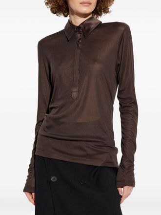 Tom Ford Brown Silk Polo