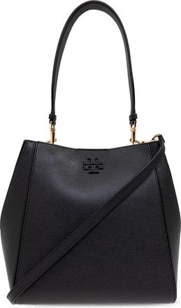 Tory Burch McGraw leather bucket bag - women - Calf Leather - One Size - Black