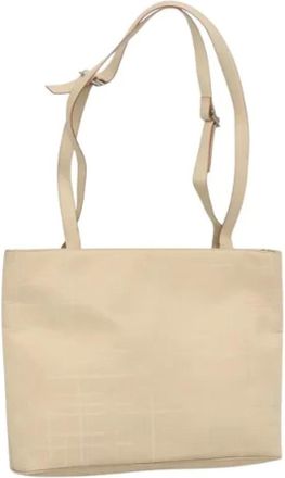 Ferragamo Pre-owned Shoulder Bags, female, Beige, Size: ONE SIZE Pre-owned Canvas Shoulder Bag