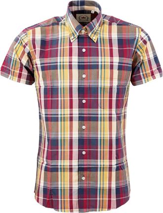 Relco Mens Checked Shirts (UK, Alpha, L, Regular, Regular, Purple & Yellow)