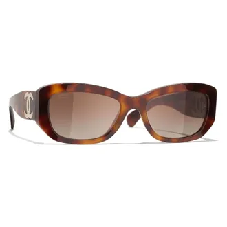 Chanel Rectangle Sunglasses - female - Chanel - Sunglasses - Brown - 55 MM - Accessories