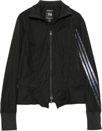 Yohji Yamamoto Gradient 3 Stripes Nylon Track Top - Dames - Trainingsjackets - Zwart - S - Nylon - Fitness