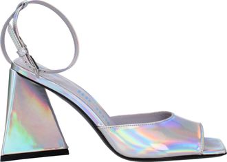 The Attico Gray Leather Platform Womens Sandals