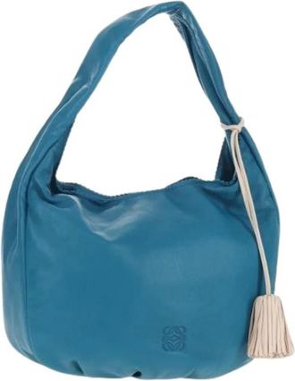 Loewe Pre-owned Shoulder Bags, female, Blue, Size: ONE SIZE Pre-owned Leather Shoulder Bag