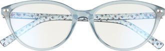 Kate Spade New York roanne 54mm blue light blocking reading glasses in Blue/Clear at Nordstrom, Size +2.00