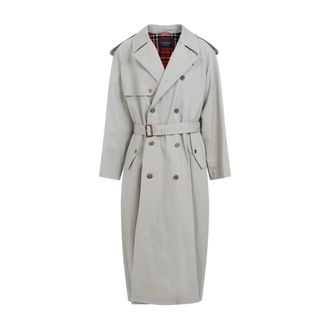 Balenciaga Trench Coats, female, Gray, Size: XS Cotton Trench Coat