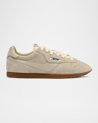 Autry Windspin Tonal Sneakers in Suede and Leather