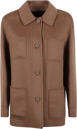 Max Mara Kasjmierwol Dubbele Jas Mink - Dames - Zomerjassen - Bruin - L - Wol - Jassen