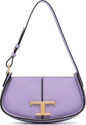 Tod's logo-plaque leather shoulder bag - Purple