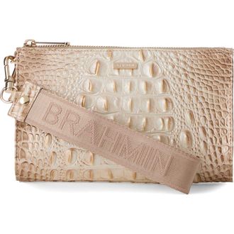 Brahmin Adia Croc Embossed Leather Wristlet in Contour at Nordstrom