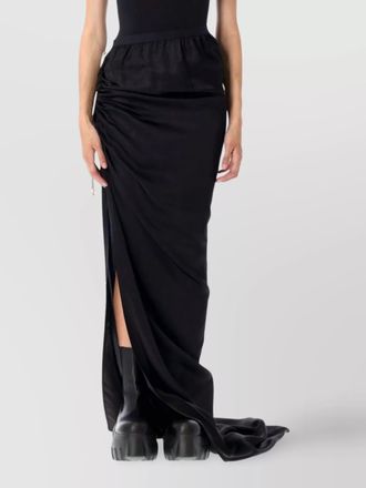 Rick Owens draped drawstring maxi ruched side slit