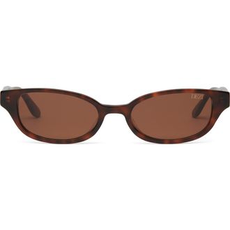 DEZI Gia Rectangular Gradient Sunglasses in Gia Fiery Tortoise /Cognac at Nordstrom