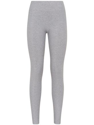 Plein Sport Tiger logo-patch lurex leggings - Grey