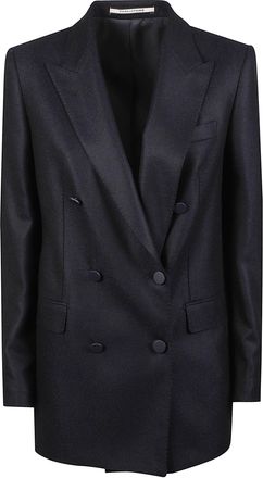 Tagliatore Jasmine Double-Breasted Virgin Wool-Cashmere Blazer