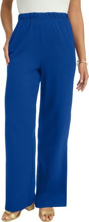Jessica London Soft Ease Wide Leg Pant in Dark Sapphire at Nordstrom, Size Large