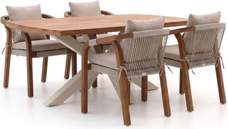 Bellagio la vita attrattiva Bellagio Perzano/Induno Deens Ovaal 180cm dining tuinset 5-delig stapelbaar