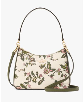 Kate Spade New York Womens Margot Forest Blooms Printed Convertible Shoulder Bag - White - One Size