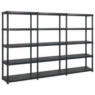 Berkfield Home Storage Shelf 5-Tier Black 274.5x45.7x185 cm Plastic