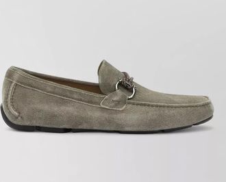 Ferragamo suede leather driver loafers