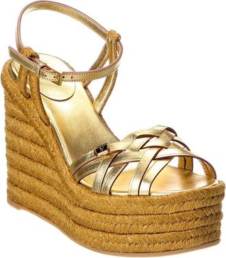 Valentino Vlogo Signature 120 Leather Wedge Sandal