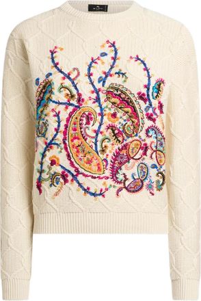 Etro Maglione con ricamo a fiori - Toni neutri