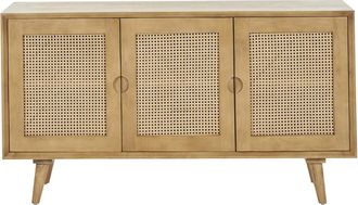 Miliboo Aparador 3 Puertas De Madera De Mango Y Rat&aacute;n 145 Cm Laka