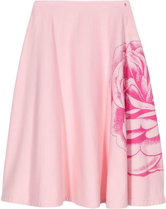 Marni floral-print cotton skirt - women - Cotton - 38 - Pink