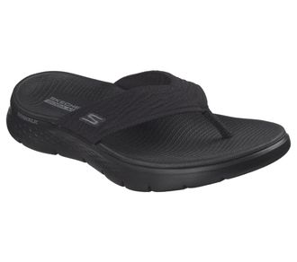 Skechers Womens Go Walk Flex Sandal Splendor Sandals/Thong Sandals, Black Textile, 4 UK