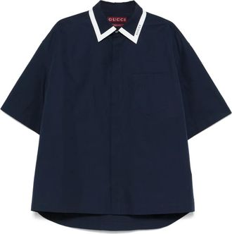 Gucci Overhemd met logo - Blauw