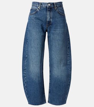 Frame Denim Bubble Crop barrel-leg jeans