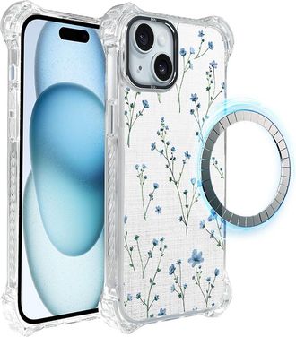 OEM Funda Ibizu Dropguard Ultra Para Iphone 15 Con Magsafe, Color Pastel Bloom, Color Azul Sue&ntilde;o