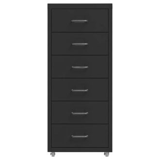 Berkfield Home Mobile File Cabinet Black 28x41x69 cm Metal | Size: 28 x 41 x 69 cm