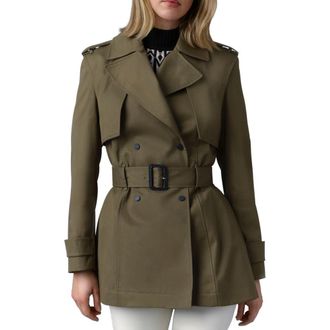 Mackage Adva Water Repellent Trench Coat in Light Military at Nordstrom, Size Medium