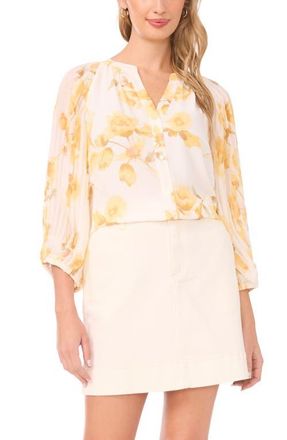 Vince Camuto Pleated Sleeve Top in New Ivory at Nordstrom, Size Xx-Small